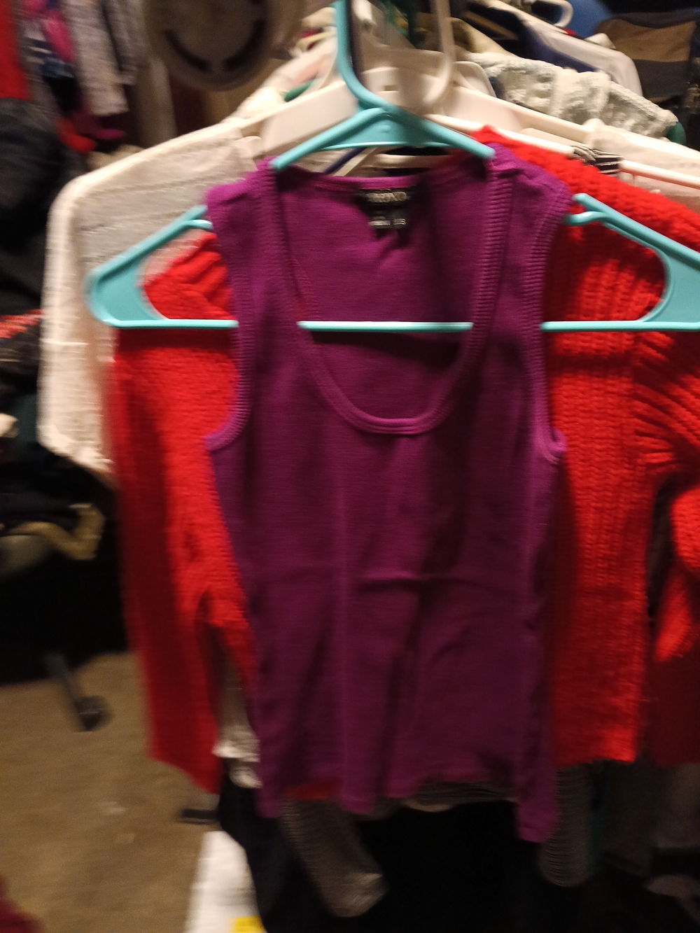 XOXO Purple Ribbed Sleeveless Tank Top